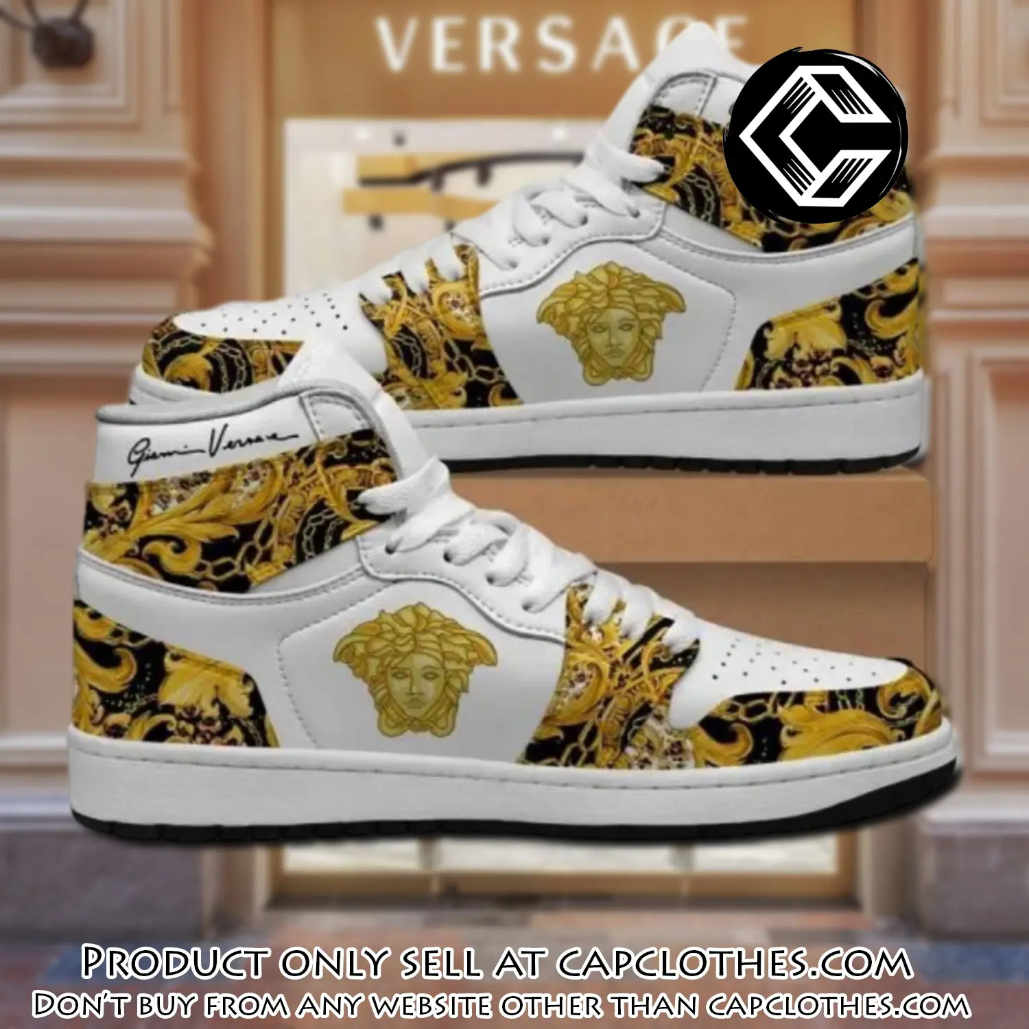 Gianni versace black white high air jordan sneakers shoes hot  gifts unisex cc3953616